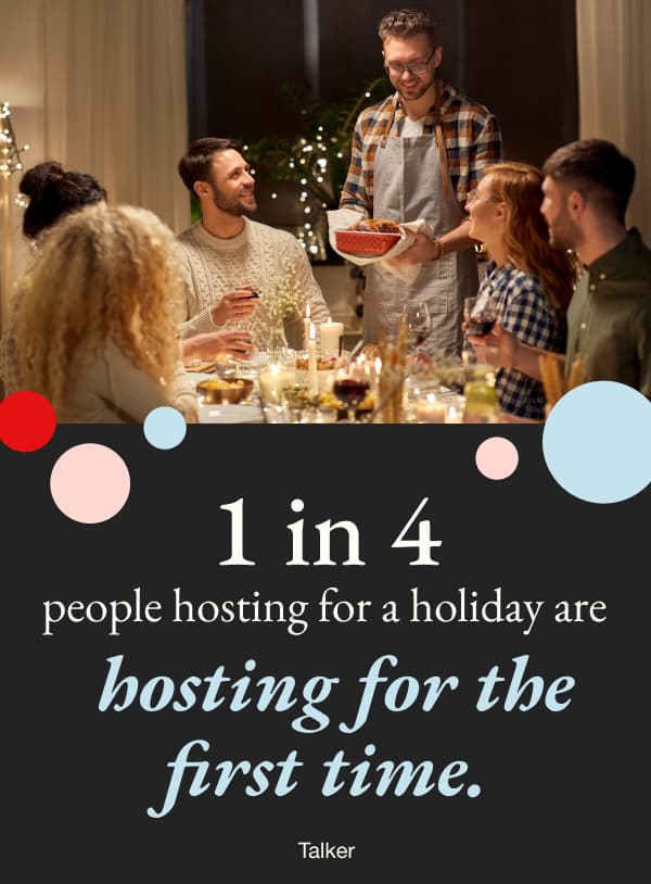 1 in 4 people hosting for the holiday are hosting for the first time.